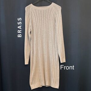 BRASS Long Sleeve Gray Knit Dress. Lightweight. EUC. Size Med.